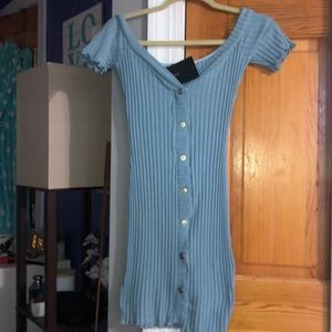 Stretch knit bodycon dress off the shoulder